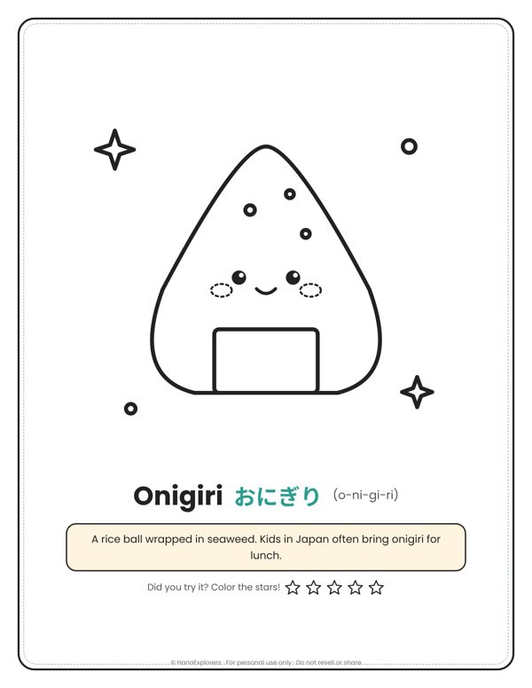 Kawaii Food Coloring Page free printable