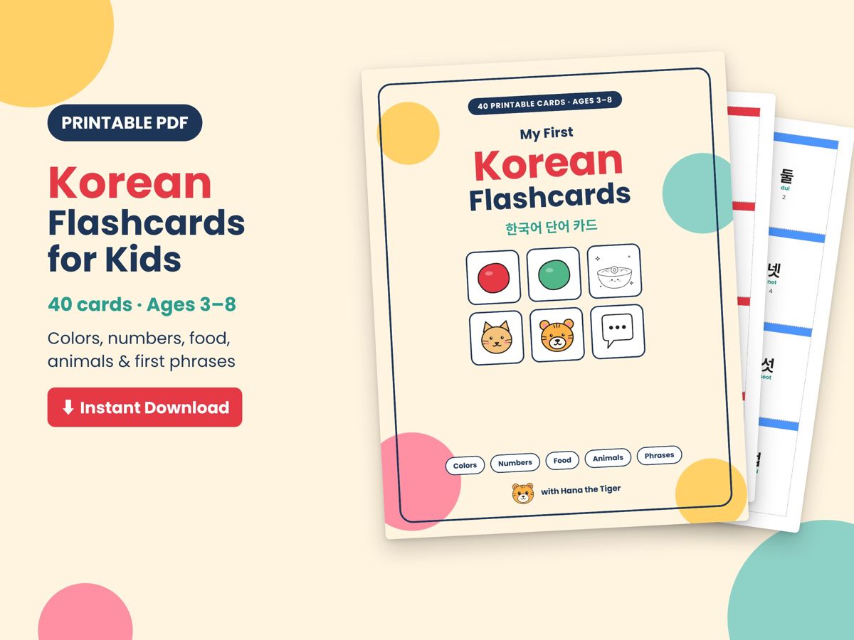 Korean Flashcards for Kids